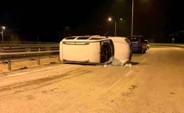 İnegöl’de kaza: Takla atan araç 50 metre sürüklendi, 4 kişi yaralandı