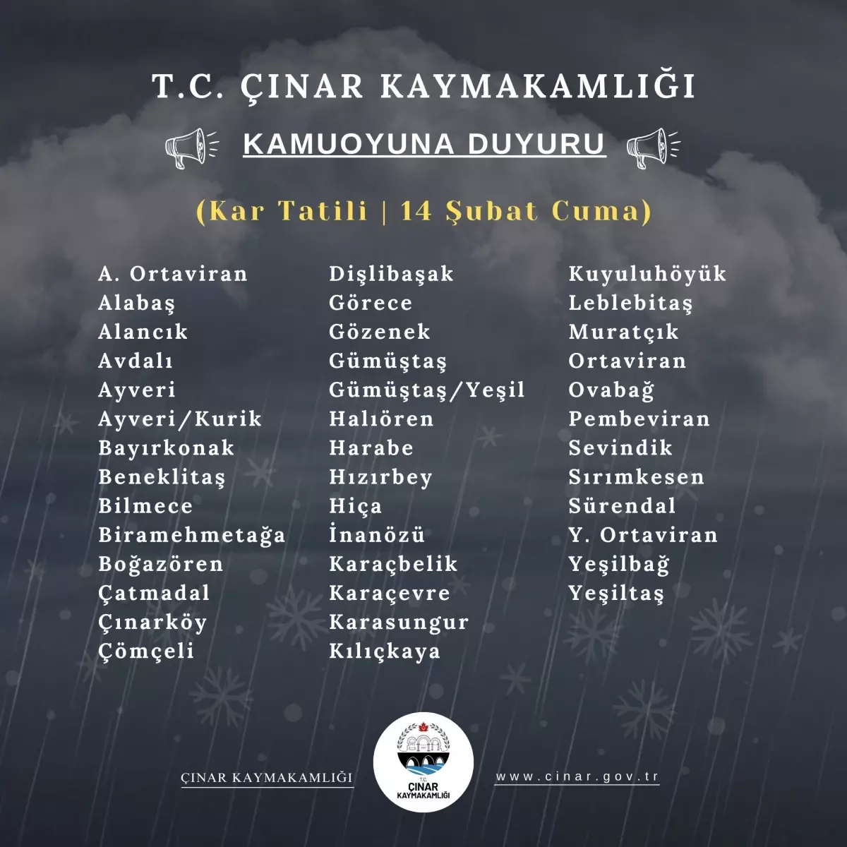Diyarbakır ve Tunceli’de Eğitime Kar Engeli